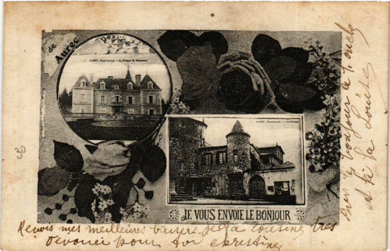 Carte postale ancienne De Aurec - Je vous envoie le Bonjour