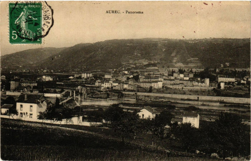 Carte postale ancienne Aurec - Panorama