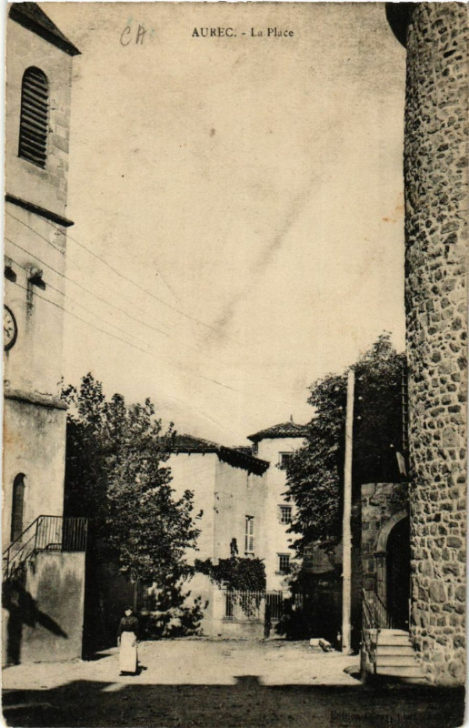 Carte postale ancienne Aurec - La Place