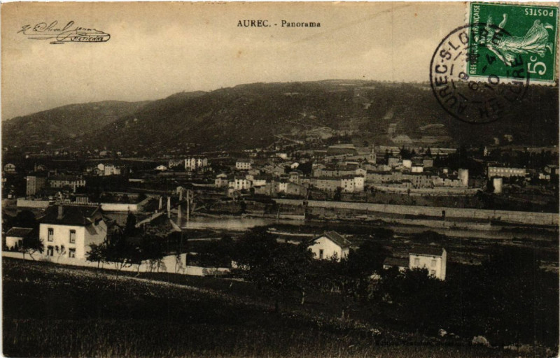 Carte postale ancienne Aurec - Panorama