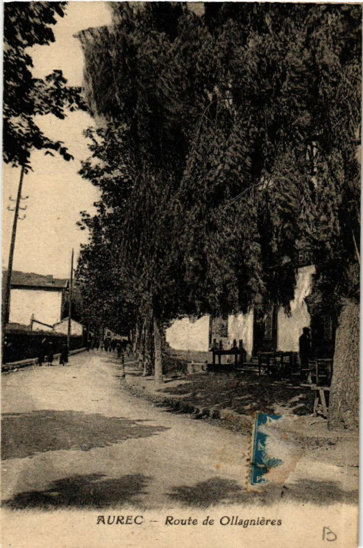 Carte postale ancienne Aurec - Route de Ollagnieres
