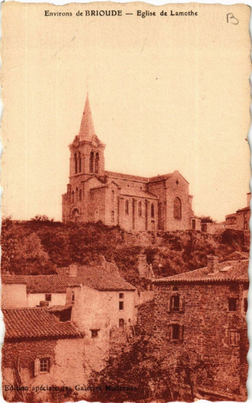Carte postale ancienne Environs de Brioude - Eglise de Lamothe à Brioude