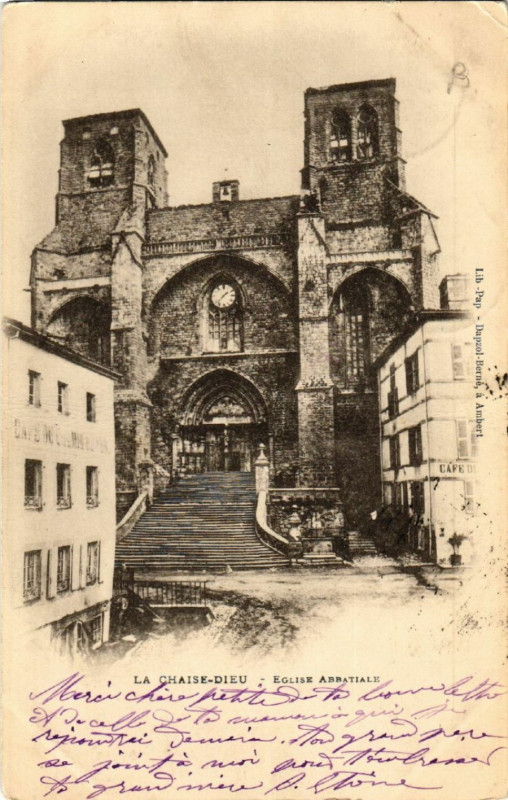 Carte postale ancienne La Chaise-Dieu - Eglise Abbatiale à La Chaise-Dieu