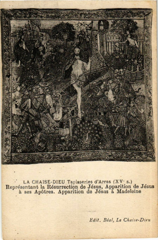 Carte postale ancienne La Chaise-Dieu -Tapisseries d'Arras (Xv s.) -Representant la .... à La Chaise-Dieu
