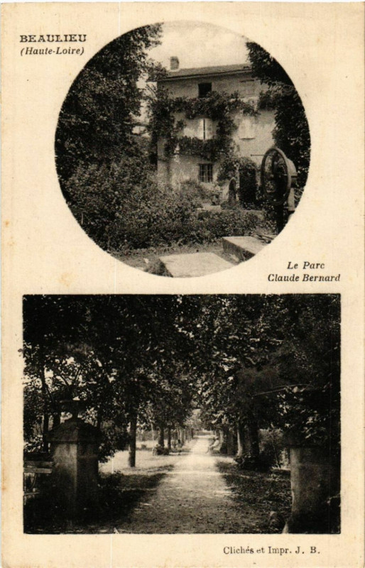 Carte postale ancienne Beaulieu (Haute-Loire) - Le Parc -Claude Bernard à Beaulieu