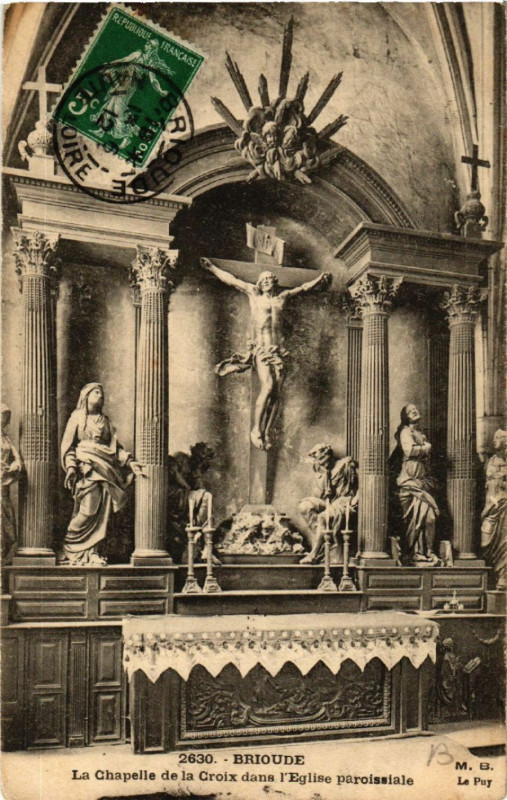 Carte postale ancienne Brioude - La Chapelle de la Croix dans l'Eglise paroissiale à Brioude