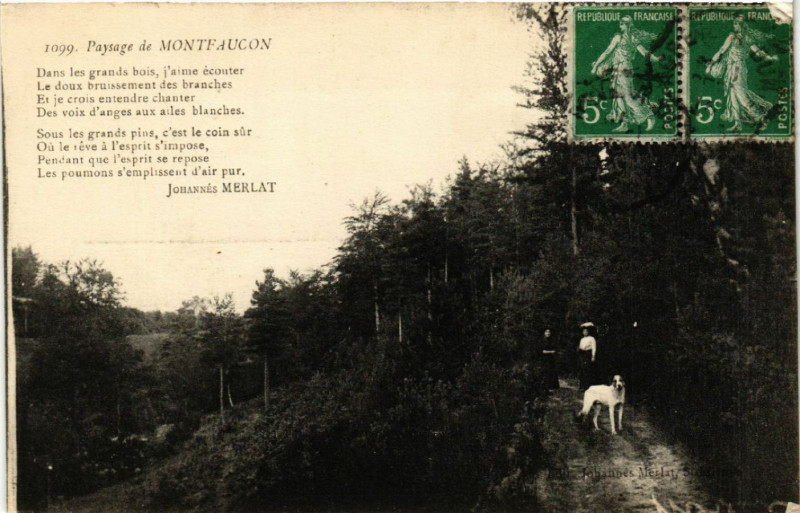 Carte postale ancienne Paysage de Montfaucon