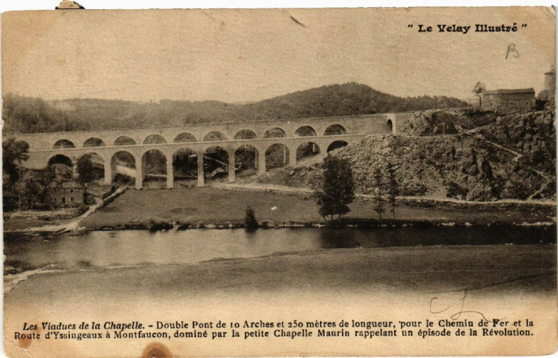 Carte postale ancienne Les Viaducs de la Chapelle Double Pont de 10 Arches et 250 m de..