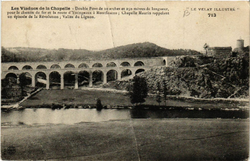 Carte postale ancienne Les Viaducs de la Chapelle - Double Pont de 10 arches et 250 m