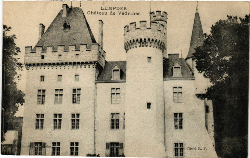 Carte postale ancienne Lempdes - Chateau de Vedrines