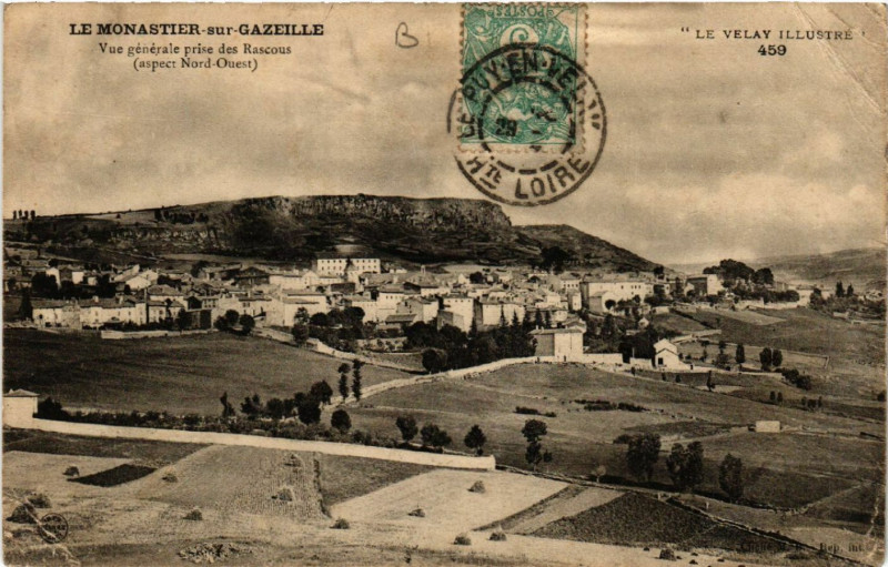 Carte postale ancienne Le Monastier-sur-Gazeille - Vue générale prise des Rascous au Monastier-sur-Gazeille