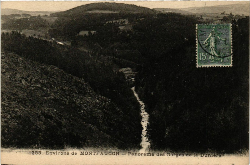 Carte postale ancienne Env. de Montfaucon - Panorama des Gorges de la Duniere
