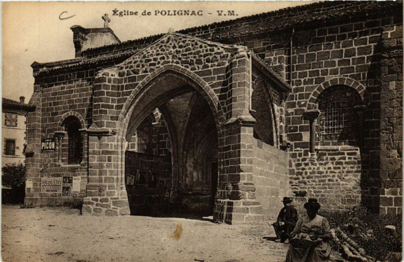 Carte postale ancienne Eglise de Polignac à Polignac