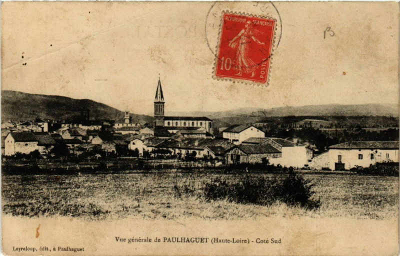 Carte postale ancienne Vue générale de Paulhaguet (Haute-Loire) - Cote Sud à Paulhaguet