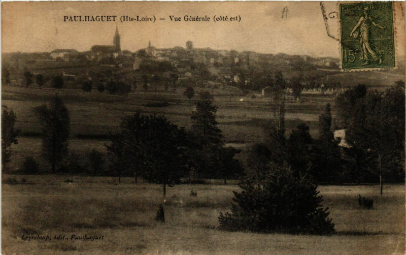 Carte postale ancienne Paulhaguet (Hte-Loire) - Vue générale cote est à Paulhaguet