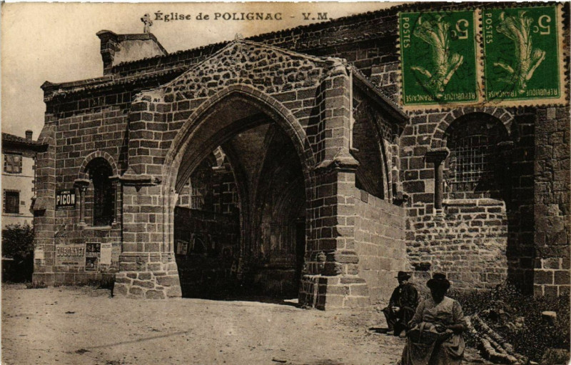 Carte postale ancienne Eglise de Polignac à Polignac