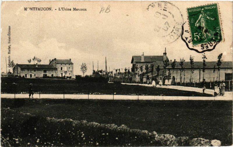 Carte postale ancienne Montfaucon - L'Usine Marcoux