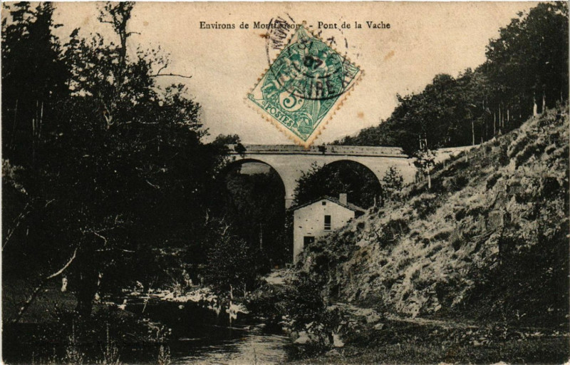Carte postale ancienne Env. de Montfaucon - Pont de la Vache