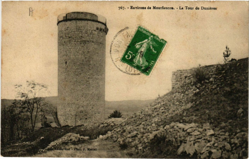 Carte postale ancienne Env. de Montfaucon - La Tour de Dunieres à Dunières