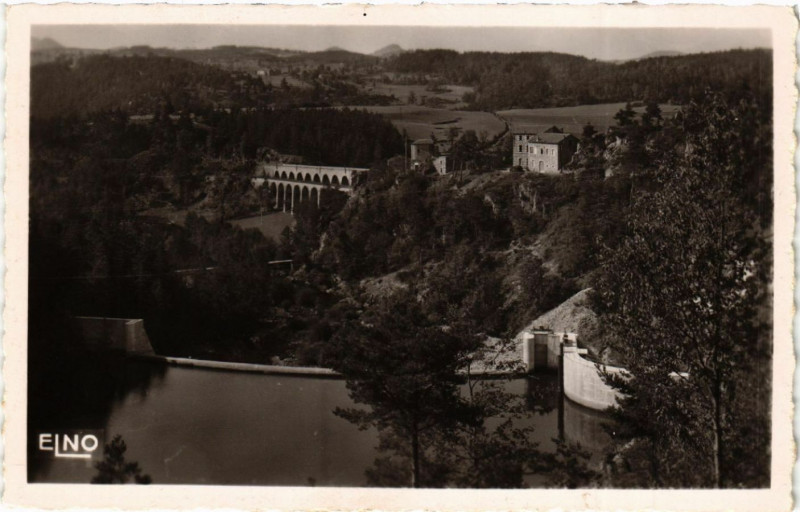 Carte postale ancienne Pont de l'Enceinte (Hte-Loire) - Double Viaduc de la Chapelle...