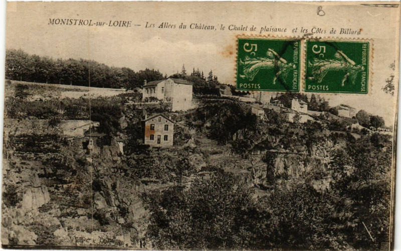 Carte postale ancienne Monistrol-sur-Loire - Les Allées du Chateau le Chalet de à Monistrol-sur-Loire