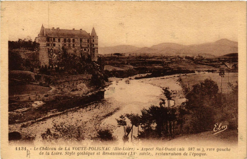 Carte postale ancienne Le Chateau de La Voute-Polignac (Hte-Loire) -Aspect Sud-Ouest... à Polignac