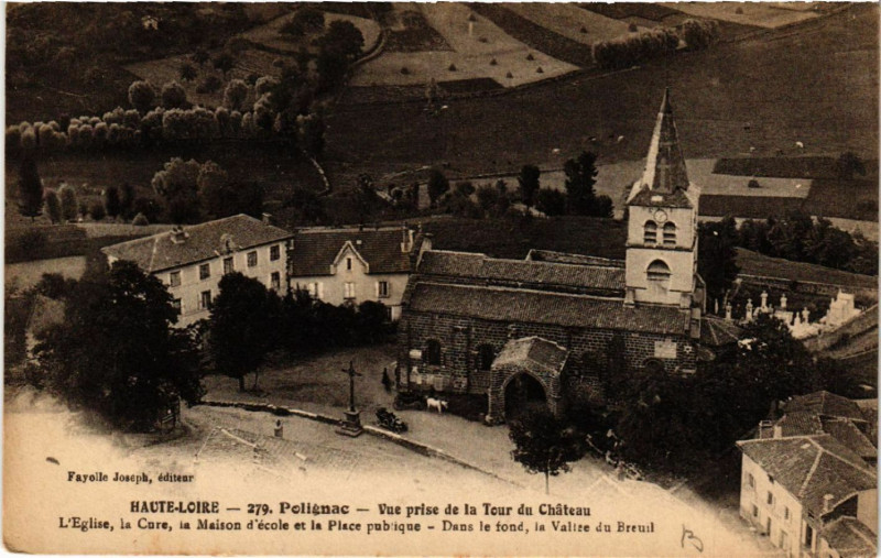 Carte postale ancienne Haute-Loire - Polignac - Vue prise de la Tour du Chateau à Polignac