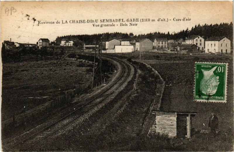 Carte postale ancienne Env. de La Chaise-Dieu Sembadel Gare (1100 m d'alt) à Sembadel