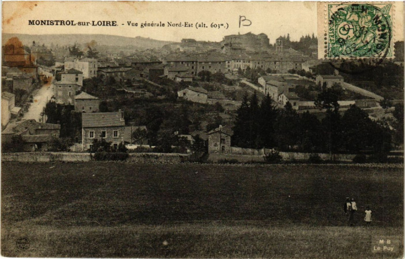 Carte postale ancienne Monistrol-sur-Loire - Vue générale Nord-Est (alt 603 m) à Monistrol-sur-Loire