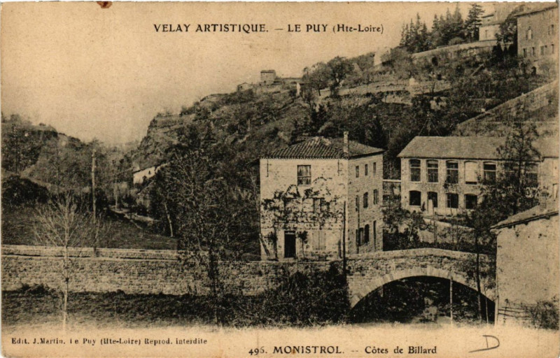 Carte postale ancienne Le Puy (Hte-Loire) - Monistrol-Cotes de Billard