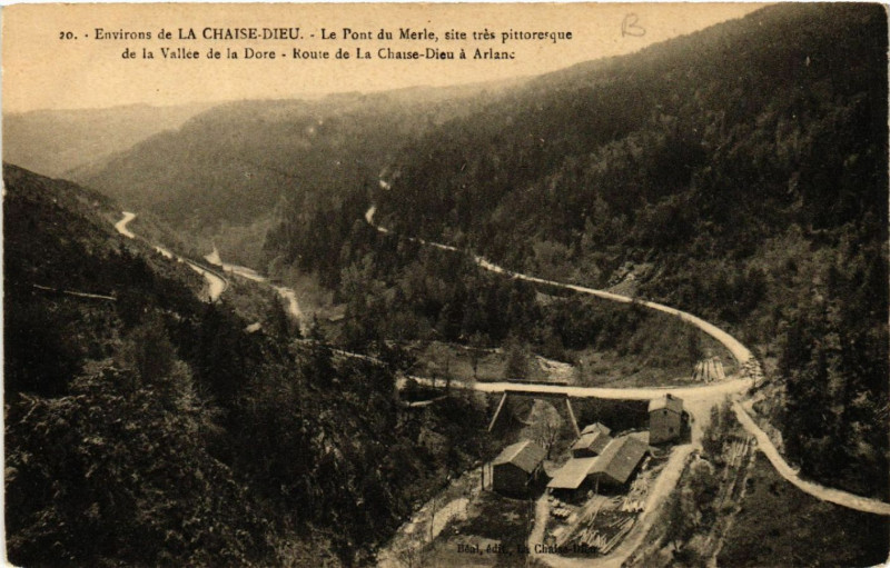 Carte postale ancienne Env. de La Chaise-Dieu - Le Pont du Merle site tres à La Chaise-Dieu