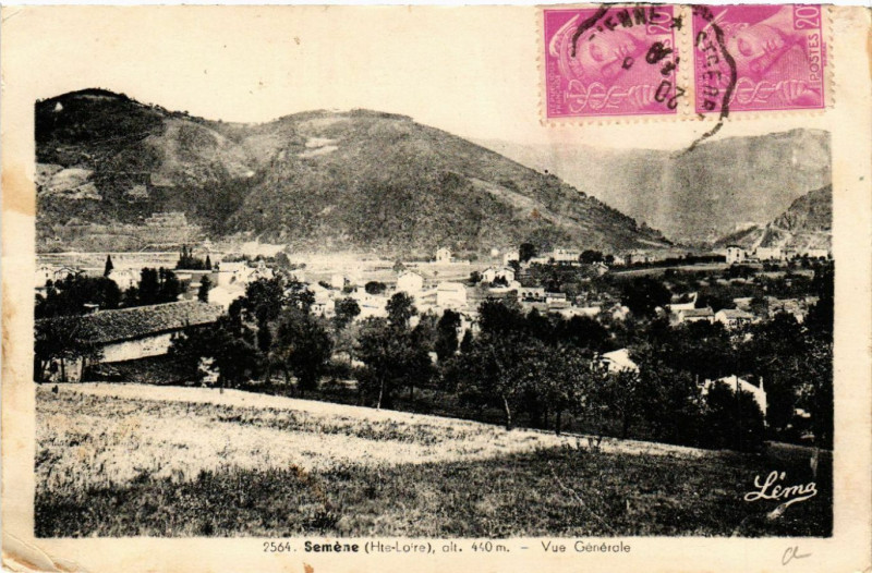 Carte postale ancienne Semene (Hte-Loire) alt 440 m - Vue générale