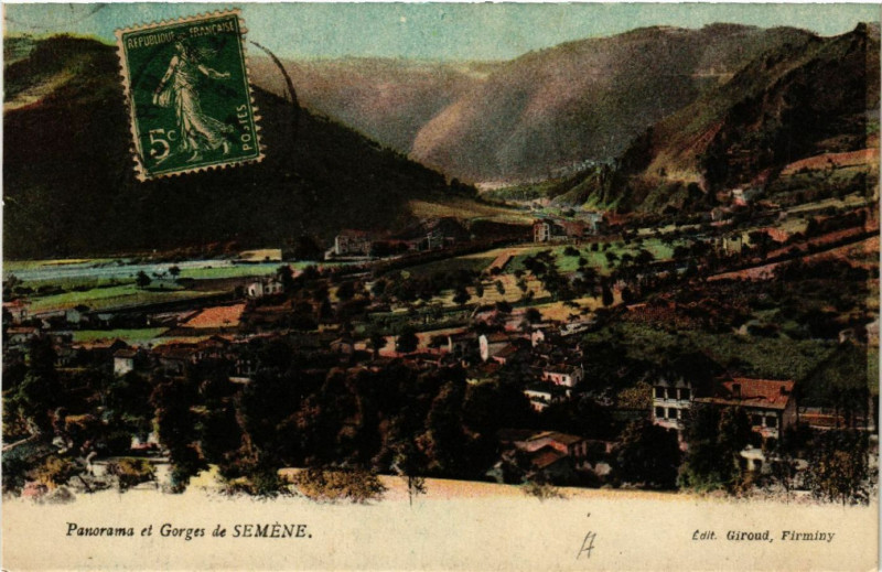 Carte postale ancienne Panorama et Gorges de Semene