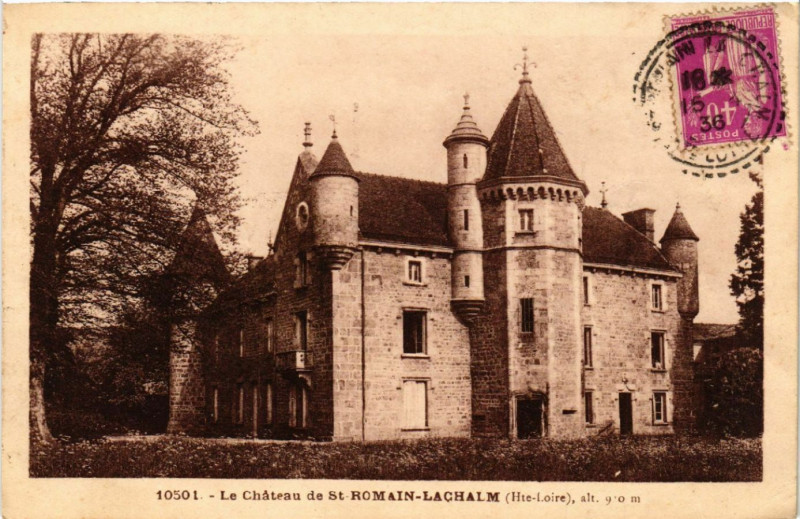 Carte postale ancienne Le Chateau de Saint-Romain-Laghalm (Hte-Loire) alt 910 m