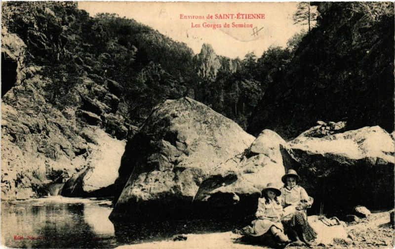 Carte postale ancienne Env. de Saint-Etienne - Les Gorges de Semene