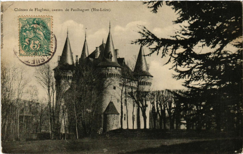 Carte postale ancienne Chateau de Flagheac canton de Paulhagner (Hte-Loire)