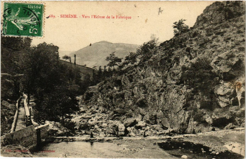 Carte postale ancienne Semene - Vers l'Ecluse de la Fabrique