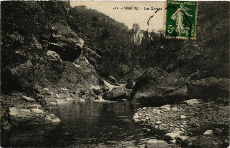 Carte postale ancienne Semene - Les Gorges