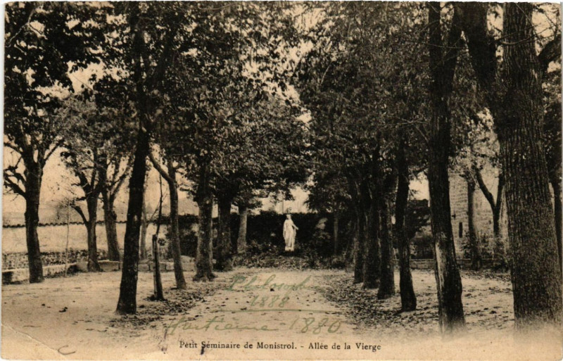 Carte postale ancienne Petit Seminaire de Monistrol - Allée de la Vierge