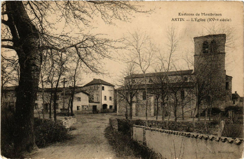 Carte postale ancienne Env. de Montbrison - Artin - L'Eglise (Xv siecle)