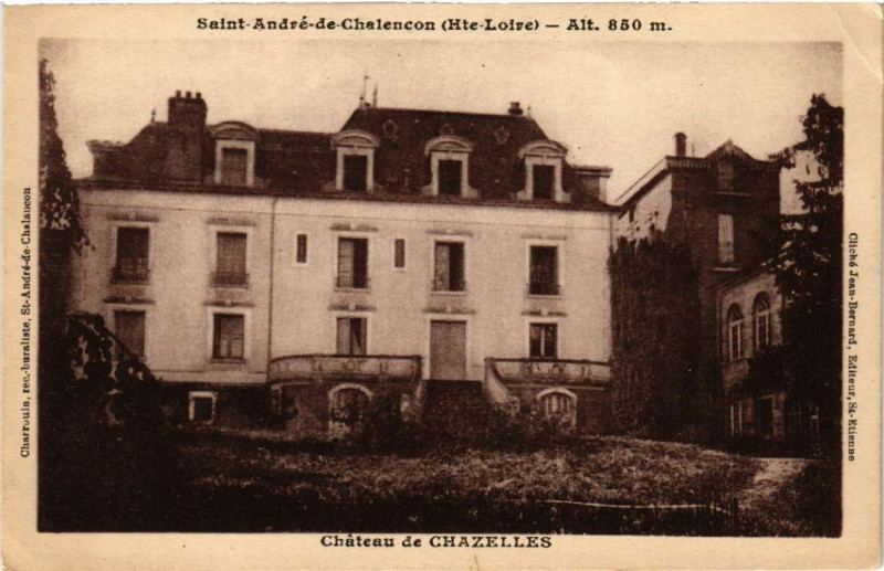 Carte postale ancienne Saint-Andre-de-Chalencon (Hte-Loire) - Alt 850 m - Chateau de