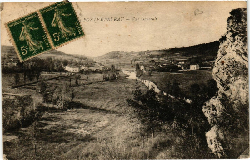 Carte postale ancienne Pontempeyrat - Vue générale