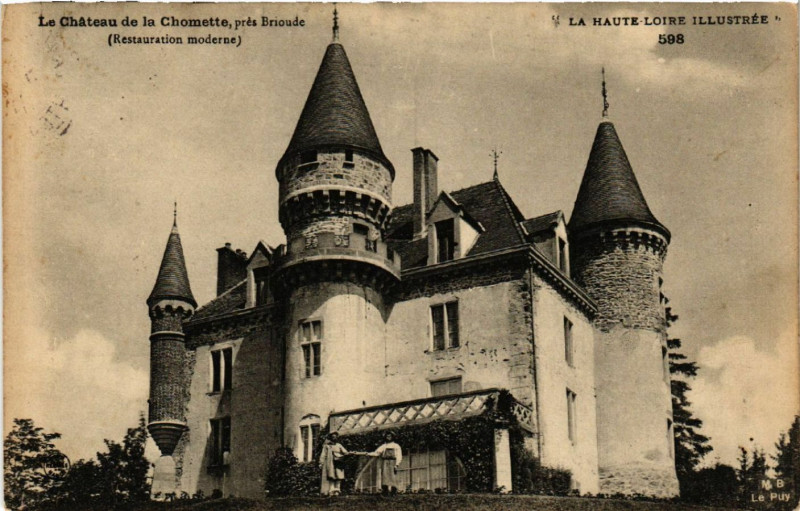 Carte postale ancienne Le Chateau de la Chomette Pres Brioude (Restaurant moderne) à Brioude