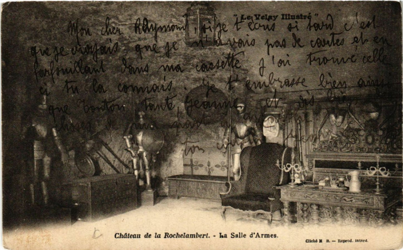 Carte postale ancienne Chateau de la Rochelambert - La Salle d'Armes