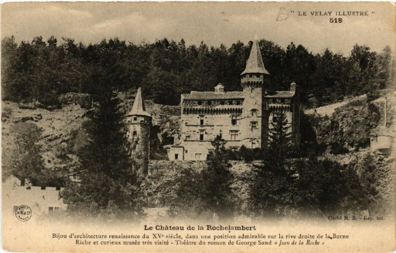 Carte postale ancienne Le Velay Illustre - Chateau de la Rochelambert