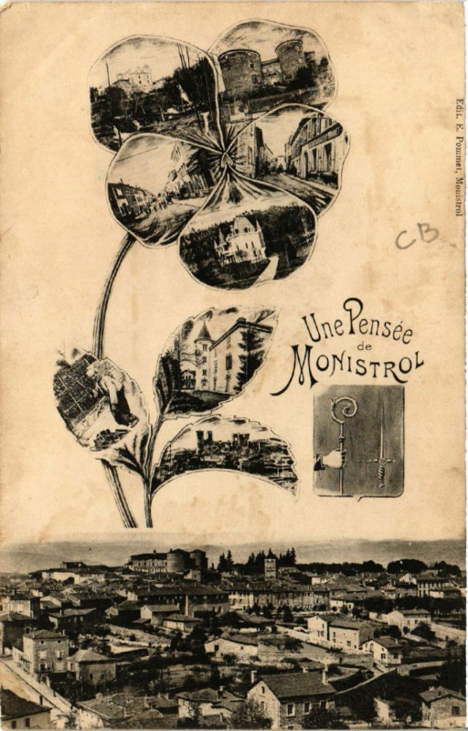 Carte postale ancienne Une Pensée de Monistrol