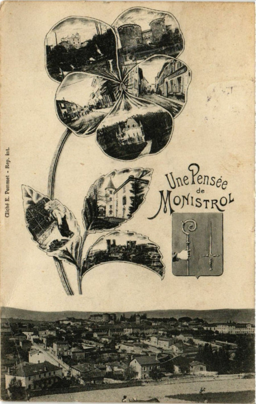 Carte postale ancienne Une Pensée de Monistrol
