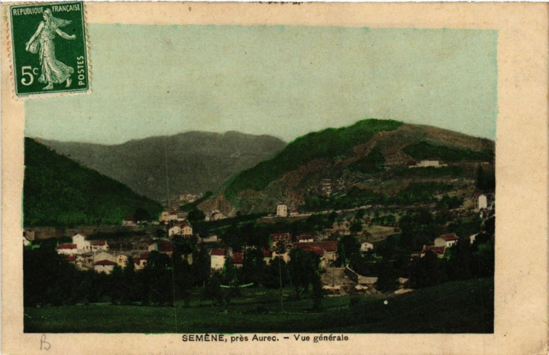 Carte postale ancienne Semene Pres Aurec - Vue générale