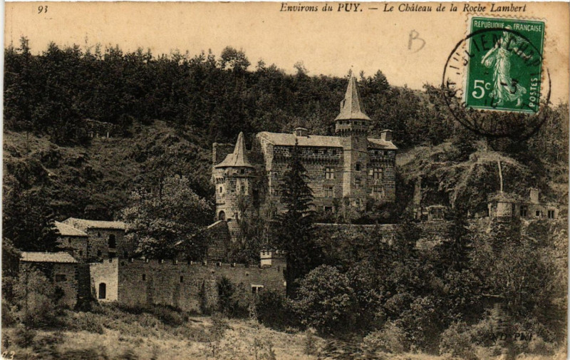 Carte postale ancienne Env. du Puy - Le Chateau de la Roche-Lambert