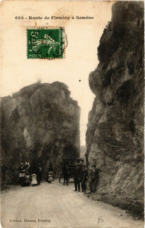 Carte postale ancienne Route de Firminy a Semene